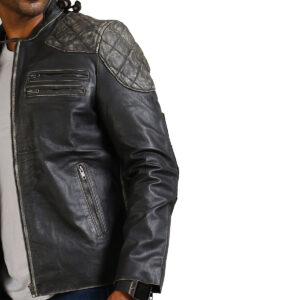 Men's Distressed Retro Leather Jacket