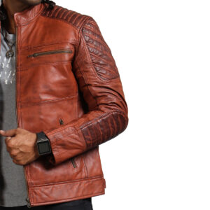 Brown Biker Scarecrow Leather Jacket