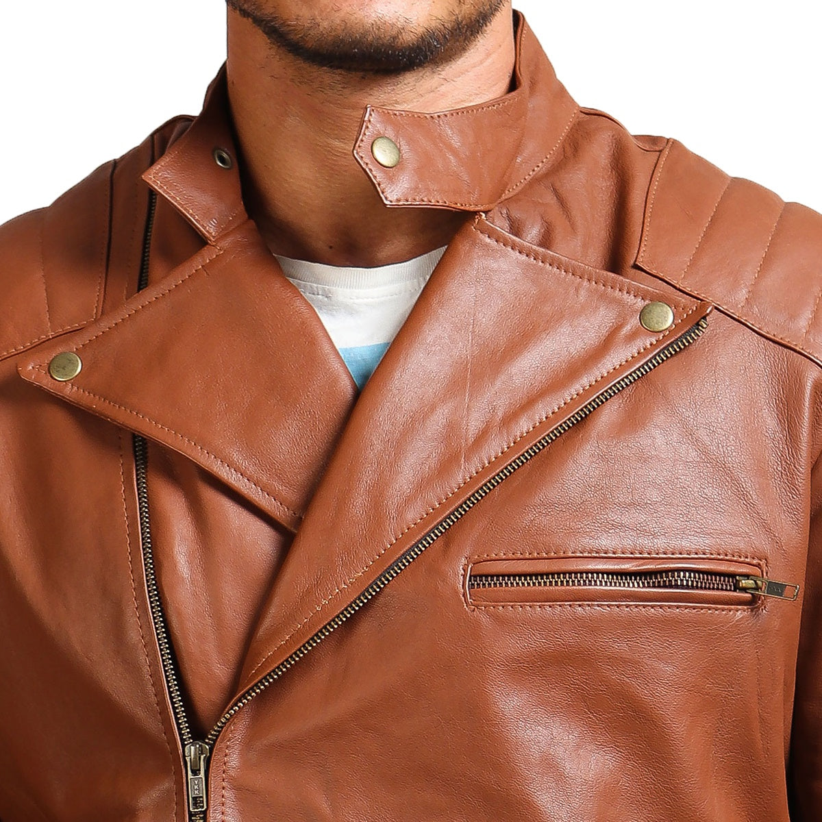 Men's Brown Faux Leather Jacket