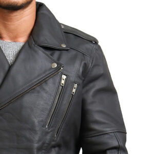 Grey Motorcycle Genuine Leather Jacket