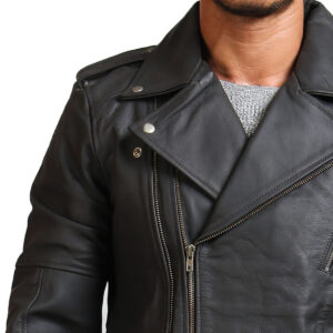 Grey Motorcycle Genuine Leather Jacket