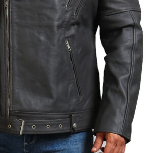 Grey Motorcycle Genuine Leather Jacket
