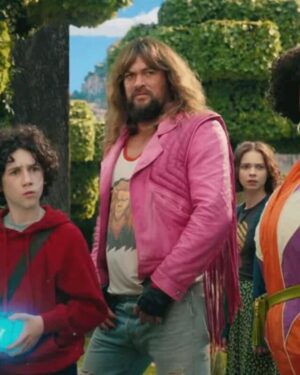 A Minecraft Movie Jason Momoa Pink Leather Jacket
