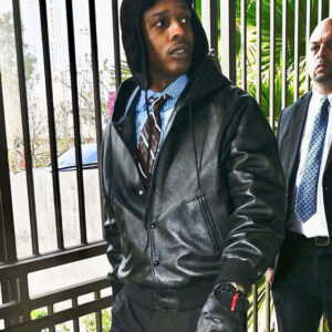 A$AP Rocky Hooded Leather Jacket
