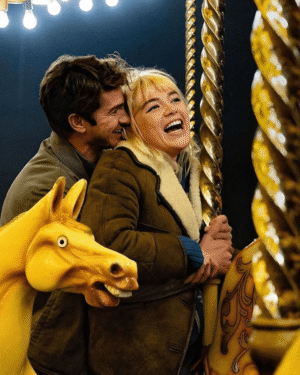 We Live in Time Florence Pugh Suede Shearling Jacket