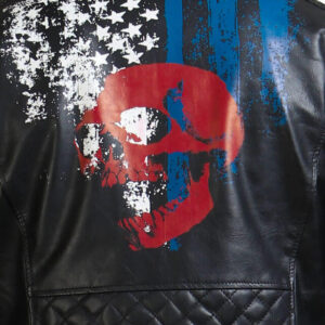 American Flag Skull Leather Jacket