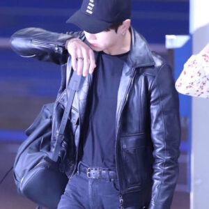 Incheon Airport Jungkook Leather Jacket