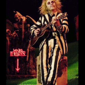 Beetlejuice Halloween Costume Black and White Suit