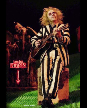 Beetlejuice Halloween Costume Black and White Suit