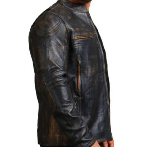 Vintage Distressed Biker Leather Jacket