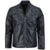 Black Café Racer Leather Jacket