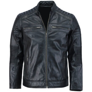 Black Café Racer Leather Jacket
