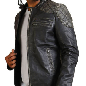 Gothic Skull and Crossbones Biker Jacket
