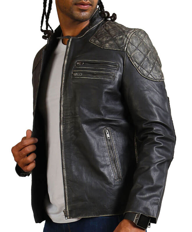 Gothic Skull and Crossbones Biker Jacket