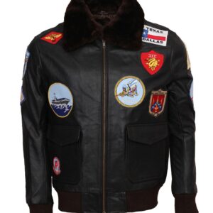 Mens Aviator Jacket Genuine Leather Bomber Jacket