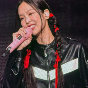 Blackpink Born Pink Jennie Black Leather Jacket