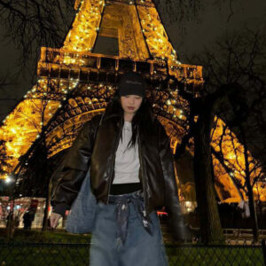 Blackpink Jennie Brown Bomber Leather Jacket