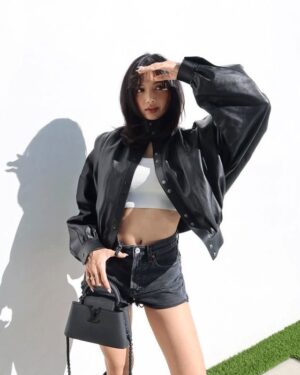 Blackpink Lisa Black Leather Jacket