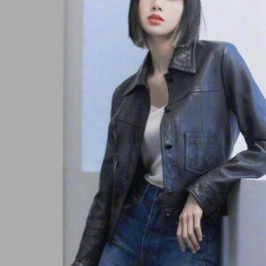 Blackpink Lisa Cropped Leather Jacket