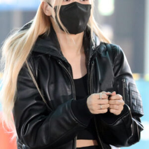 K-pop Fashion Blackpink Rose Bomber Leather Jacket Women