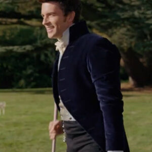 Anthony Bridgerton Blue Velvet Coat S02