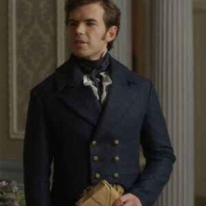 Colin Bridgerton Blue Wool Coat S03