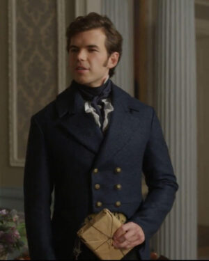 Colin Bridgerton Blue Wool Coat S03