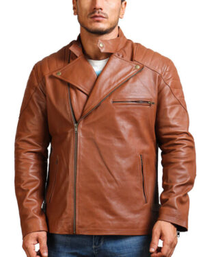 Men's Brown Faux Leather Jacket