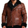 B3 Bomber Leather Jacket with Fur lining