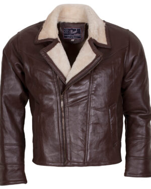 Dark Brown Motorcycle Shearling Leather Jacket