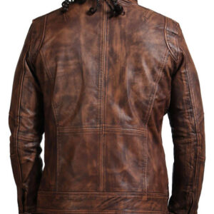 Brown Vintage Leather Motorcycle Jacket