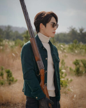 CLOY Kim Jung-hyun Green Suede Jacket