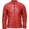 Men’s Café Racer Red Biker Leather Jacket