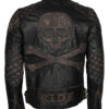 Men's Skull Crossbones Genuine Leather Motorcycle Jacket