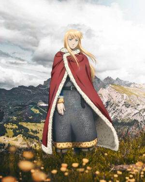 Vinland Saga Canute Red Shearling Cape