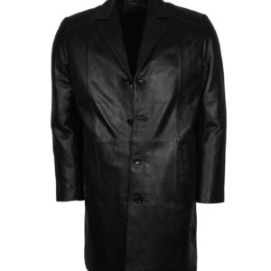 Black Classic Sheepskin Leather Coat