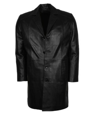 Black Classic Sheepskin Leather Coat