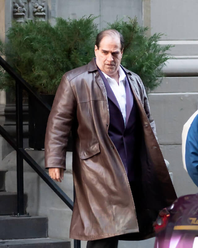 The Penguin Colin Farrell Brown Leather Coat