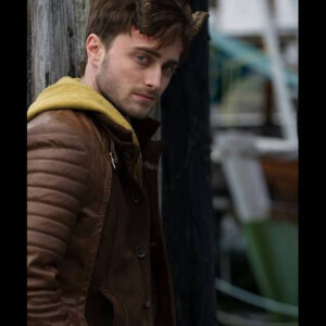 Daniel Radcliffe Horns Brown Leather Jacket