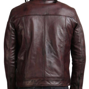 Dark Brown Collared Biker Jacket