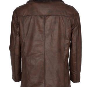 Men's Dark Brown Shearling Leather Coat