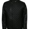 Diamond Quilted Jacket Mens in Real Leather