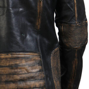 Men's Black Distressed Vintage Leather Jacket