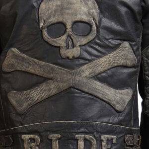 Gothic Skull and Crossbones Biker Jacket