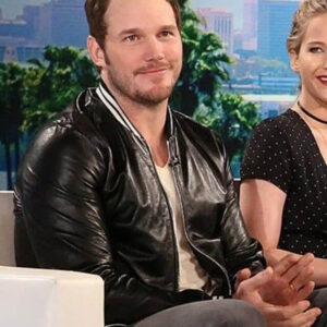 Chris Pratt Ellen Black Bomber Leather Jacket