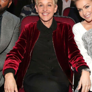 Ellen DeGeneres Red Love Bomber Jacket