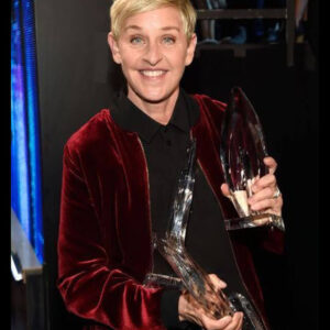 Ellen DeGeneres Red Love Bomber Jacket