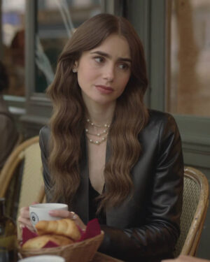 Emily In Paris Black Leather Jacket