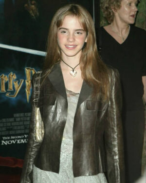 Emma Watson Brown Leather Jacket