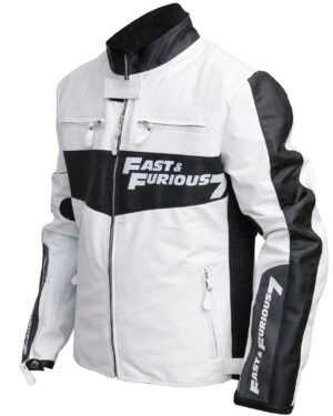 Men's Vin Diesel Fast and Furious 7 Biker Genuine Leather Jacket